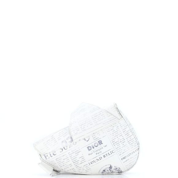 Christian Dior Daniel Arsham Saddle Crossbody Bag Printed Leather Print, White - Picture 3 of 9